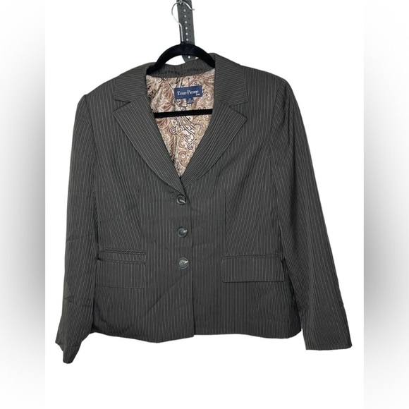 Evan-Picone Suit Striped Jacket Sz 14 - Picture 1 of 6